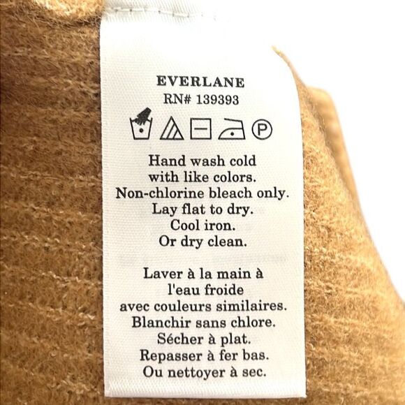 Everlane Tank Top Woman’s Size Large Cozy Knit Stretch Tan Cropped NEW - Picture 12 of 12